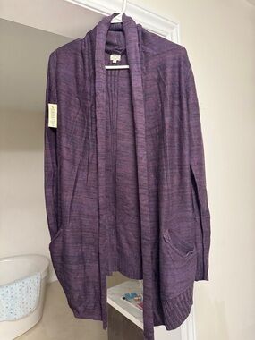 Wilfred Purple Open-Front Women's Sweater Cardigan